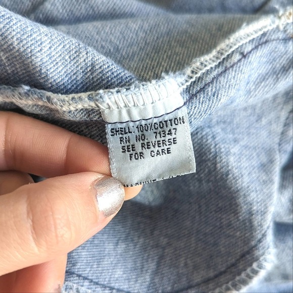 Vintage 80's Rare Gitano Medium Wash Zip Up Collared Pleated Denim Jacket Large - Picture 9 of 9